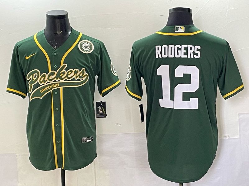 Men 2025 Green Bay Packers #12 Rodgers Green Joint Name Nike Limited NFL Jersey style 006->green bay packers->NFL Jersey